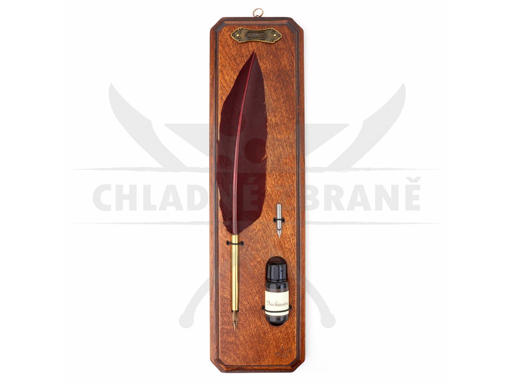 Vintage brk s inkoustem "BORDO FEATHER" rudý