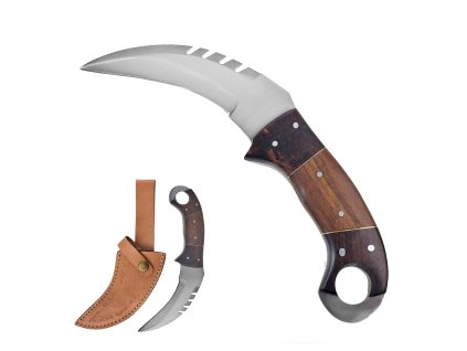 Masivní karambit "RAPTOR CLAW" s koženým pouzdrem