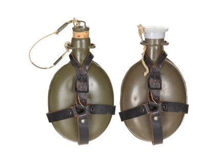 Česká polní láhev "M60 BOTTLE" s koženým úchytem - POUŽITÁ