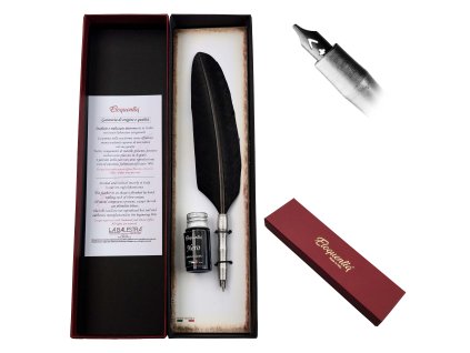 Vintage brk s inkoustem "BLACK FEATHER" černý