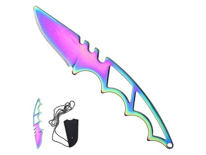 Pevný mini nožík "NECK DEFENDER" s řetízkem na krk