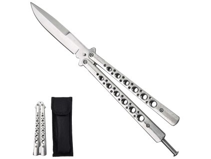 Ostrý balisong "SILVER FANG" s pouzdrem