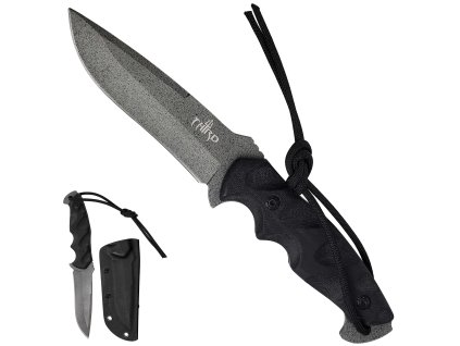 Taktický pevný nůž "BLACK TACTICAL" s kydexovým pouzdrem