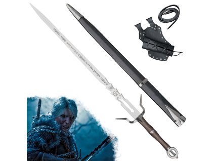 Ocelový meč Ciri "ZIRAEL" se závěsem na pas - Zaklínač / Witcher 4