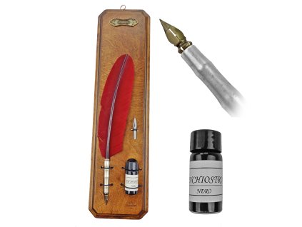 Vintage brk s inkoustem "CRIMSON FEATHER" rudý
