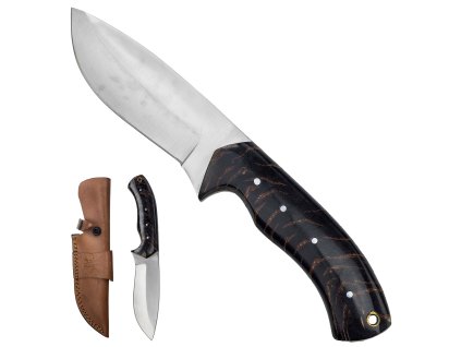 Pevný lovecký nůž "BOAR KILLER" s koženým pouzdrem