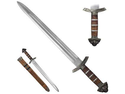Ostrý ocelový meč "JARL'S OATH" s dřevěnou pochvou