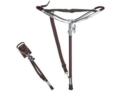 Přenosná skládací stolička "SCOUT REST" kožená