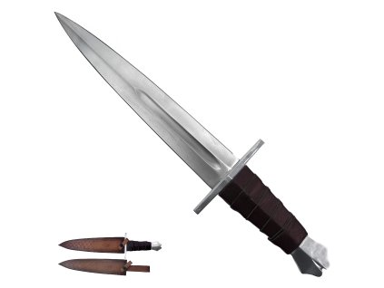 Středověká dýka "OATHKEEPER" s koženým pouzdrem