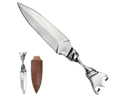 Dvoubřitá dýka "SILVERSHADE" s koženým pouzdrem