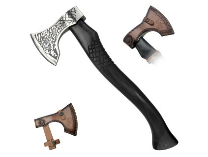 Jednoruční sekera "WYRMCLEAVER" s koženým pouzdrem