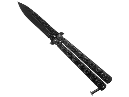 Černý balisong "SKULLERFLY"
