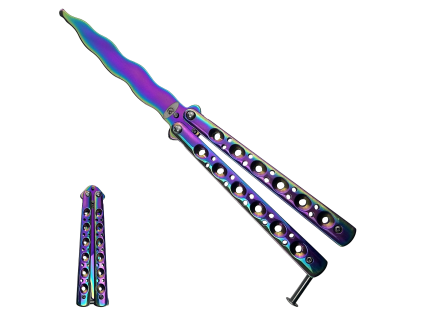 Tréninkový balisong "RAINBOW FLAME"