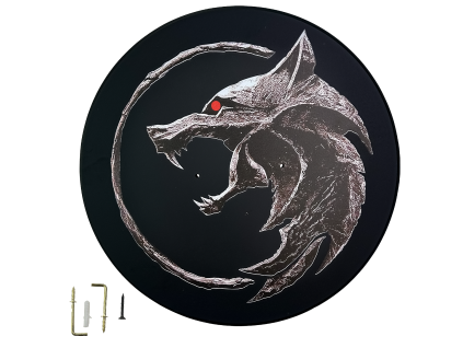 Dřevěná plaketa na zeď "WHITE WOLF" The Witcher