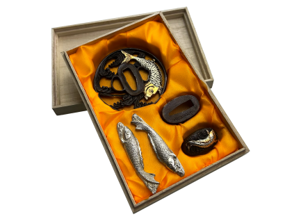 Dekorativní sada pro samurajský meč "SILVER KOI"