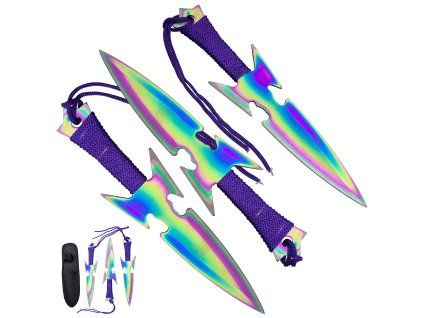 Vrhací nože "RAINBOW REAVERS" s pouzdrem