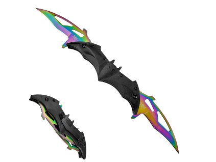Zavírací nůž "NEON NIGHTBLADE" duhový - 2 čepele!