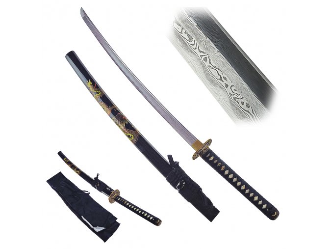 Zdobná damašková katana "DYNASTY OF SAMURAI"