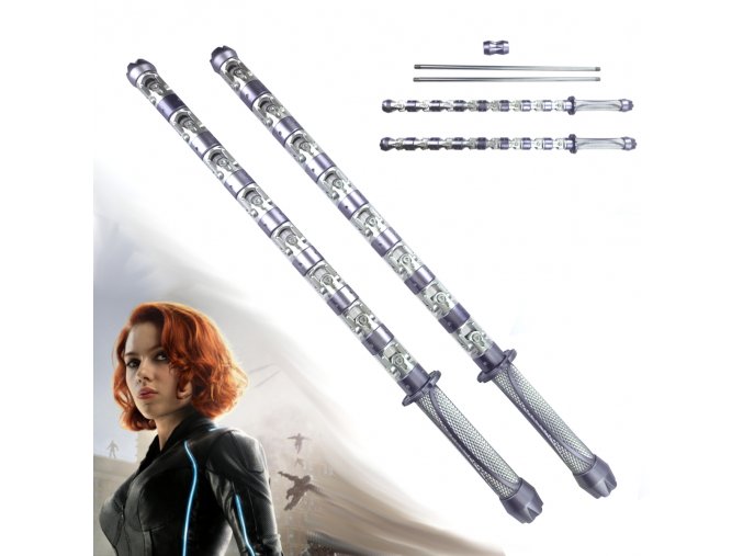 Bojová tyč "BLACK WIDOW STAFF - PURPLE" Avengers - Svítící