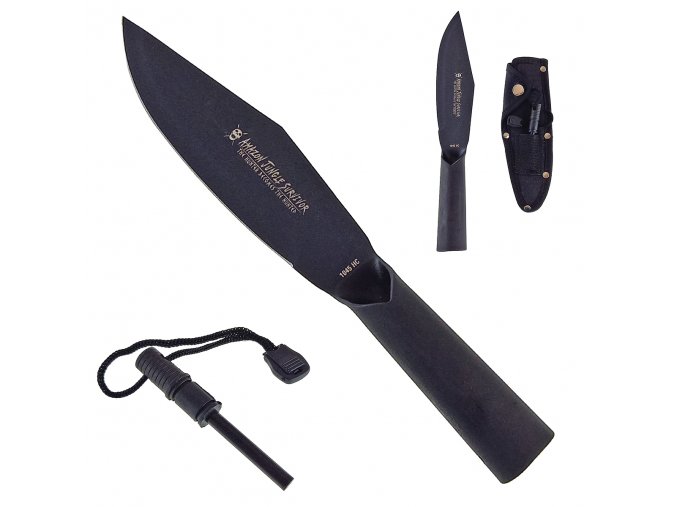 Pevný nůž "KNIFE OR SPEAR" s křesadlem