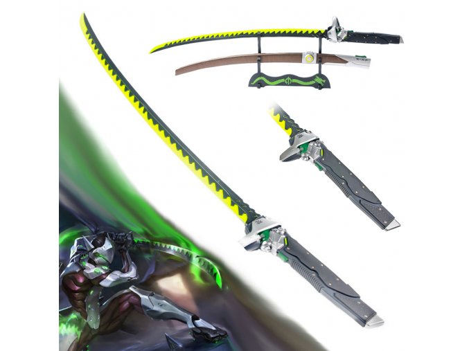 Dračí katana "GENJI SHIMADA DRAGON SWORD" svítící čepel!