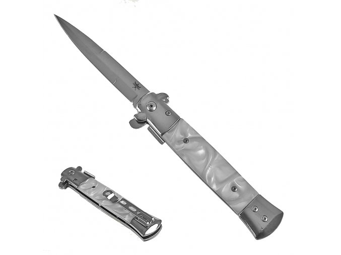 Vystřelovací stiletto nůž "MAFIA ORDER" s klipem na opasek