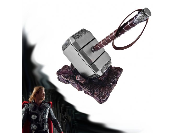 Thorovo kladivo "MJOLNIR HAMMER" s podstavcem - Avengers