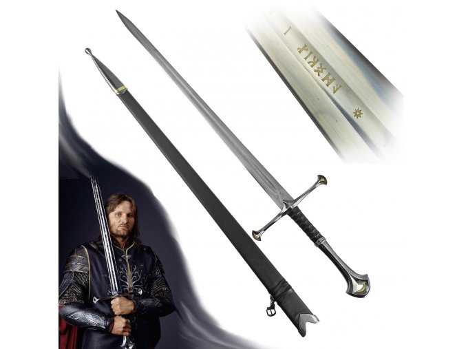 Aragornův meč "ANDURIL" plamen západu - replika - Pán prstenů