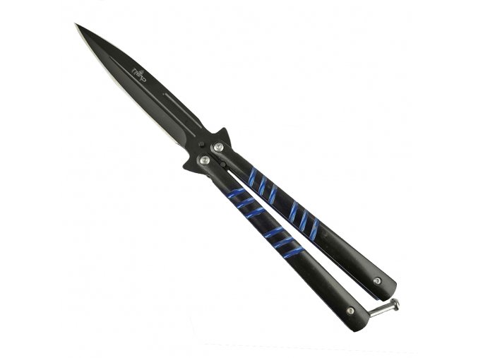 Balisong/motýlek "LINE OF BLUE COLOR"