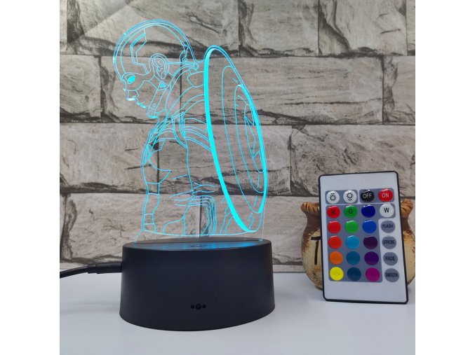 3D akrylová stolní lampička "CAPTAIN AMERICA" - MARVEL