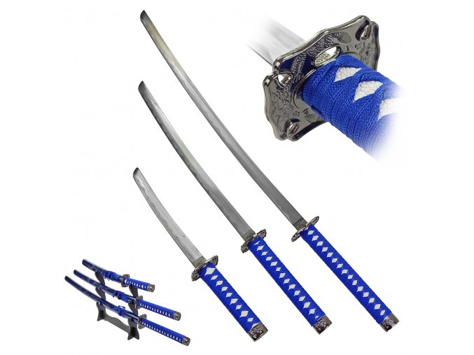 Sada samurajských mečů "BLUE - ADVANCED"