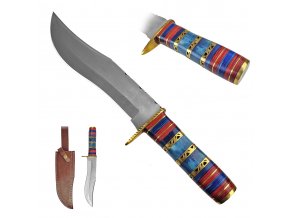 Pevný nůž "HURON" s koženým pouzdrem