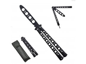 Prémiový tréninkový balisong "PRO-TRAIN BLACK" s pouzdrem