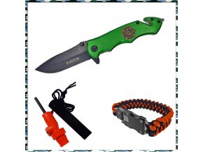 Limitovaná survival sada "BUSHCRAFT STARTER" nůž, křesadlo, paracord náramek