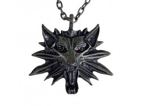 Zaklínačský amulet "SCHOOL OF WOLF" kovový