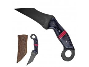 Ručně kovaný karambit "BAT BLADE" s koženým pouzdrem