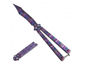 Balisong "THIRD - RAINBOW IRON" - duhový