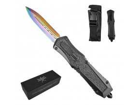 VYSTŘELOVACÍ OTF NŮŽ "SPECIAL FORCES - RAINBOW BLADE" S POUZDREM