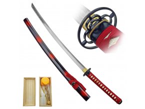 Temně rudá katana "IKEBANA" s bohatým příslušenstvím!