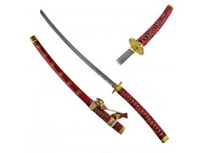 Honosná katana "DOUBLEHAND SAMURAI" červená