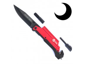 Taktický zavírací nůž "RED RUI" na přežití + záchranářský!!!