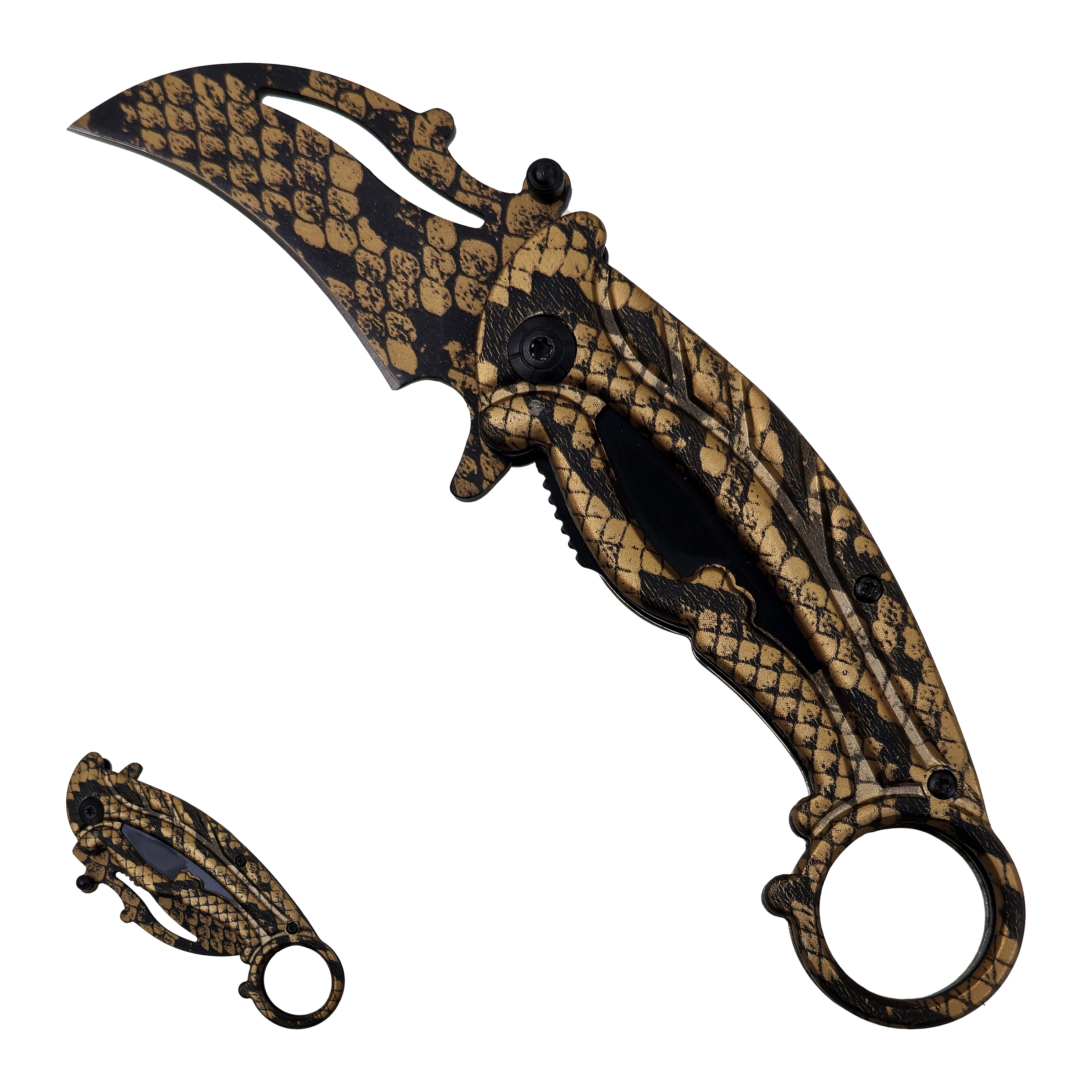 Chladné Zbraně Vystřelovací kapesní karambit "RATTLESNAKE"