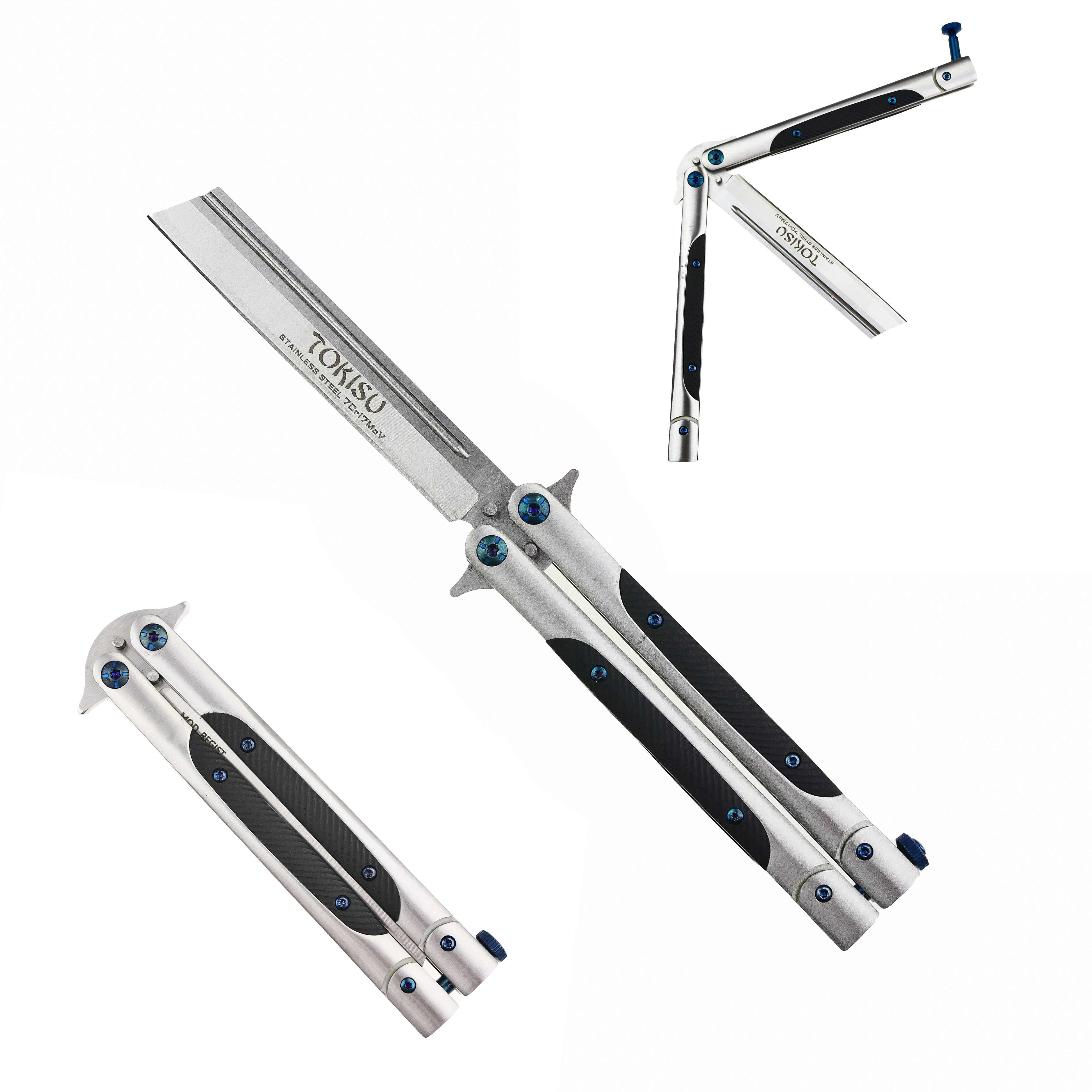 Albainox Balisong "TANTO PROFI" Stříbrný