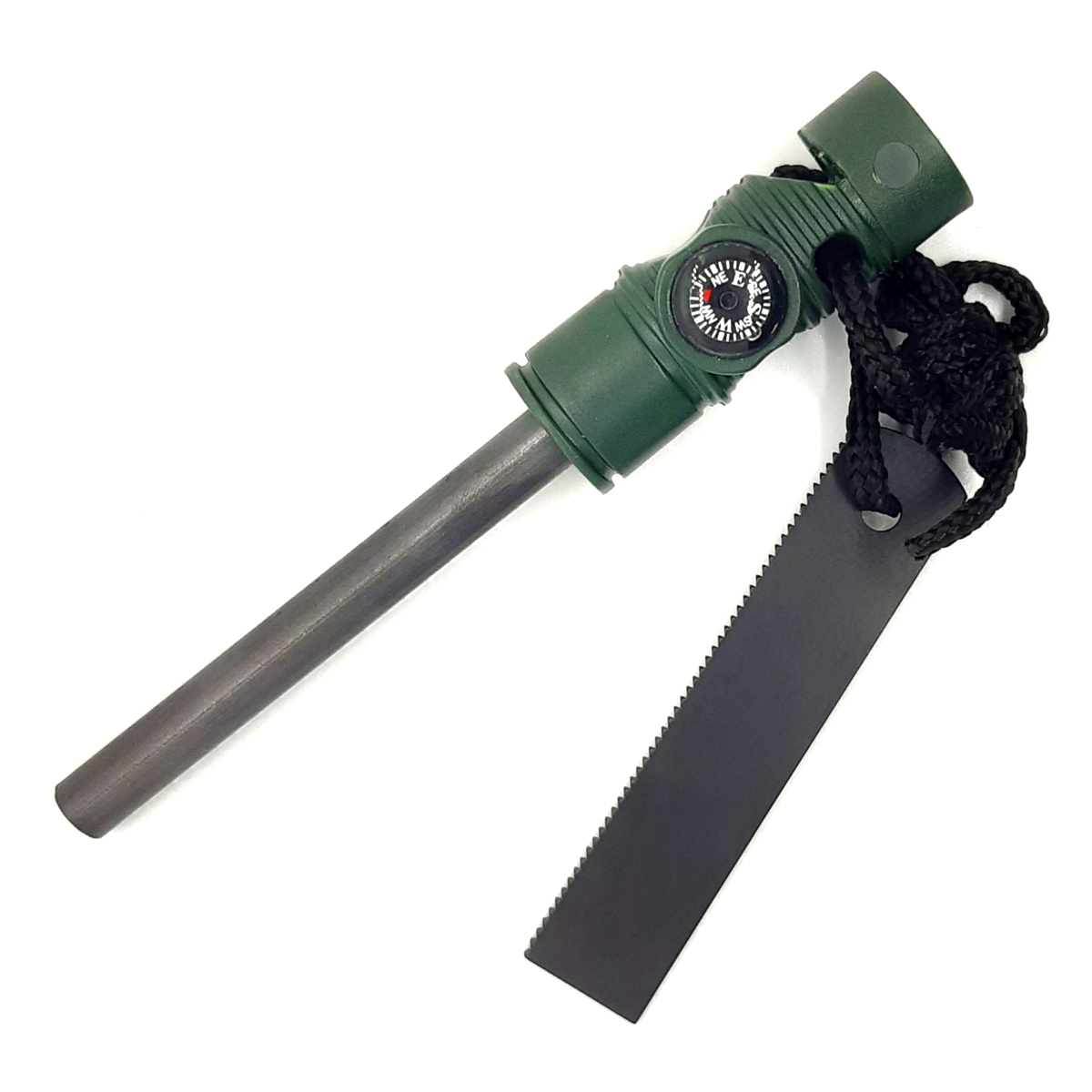 CHZ Outdoorové křesadlo (firesteel) "CAMP FIRE 8mm" s píšťalkou 3in1!