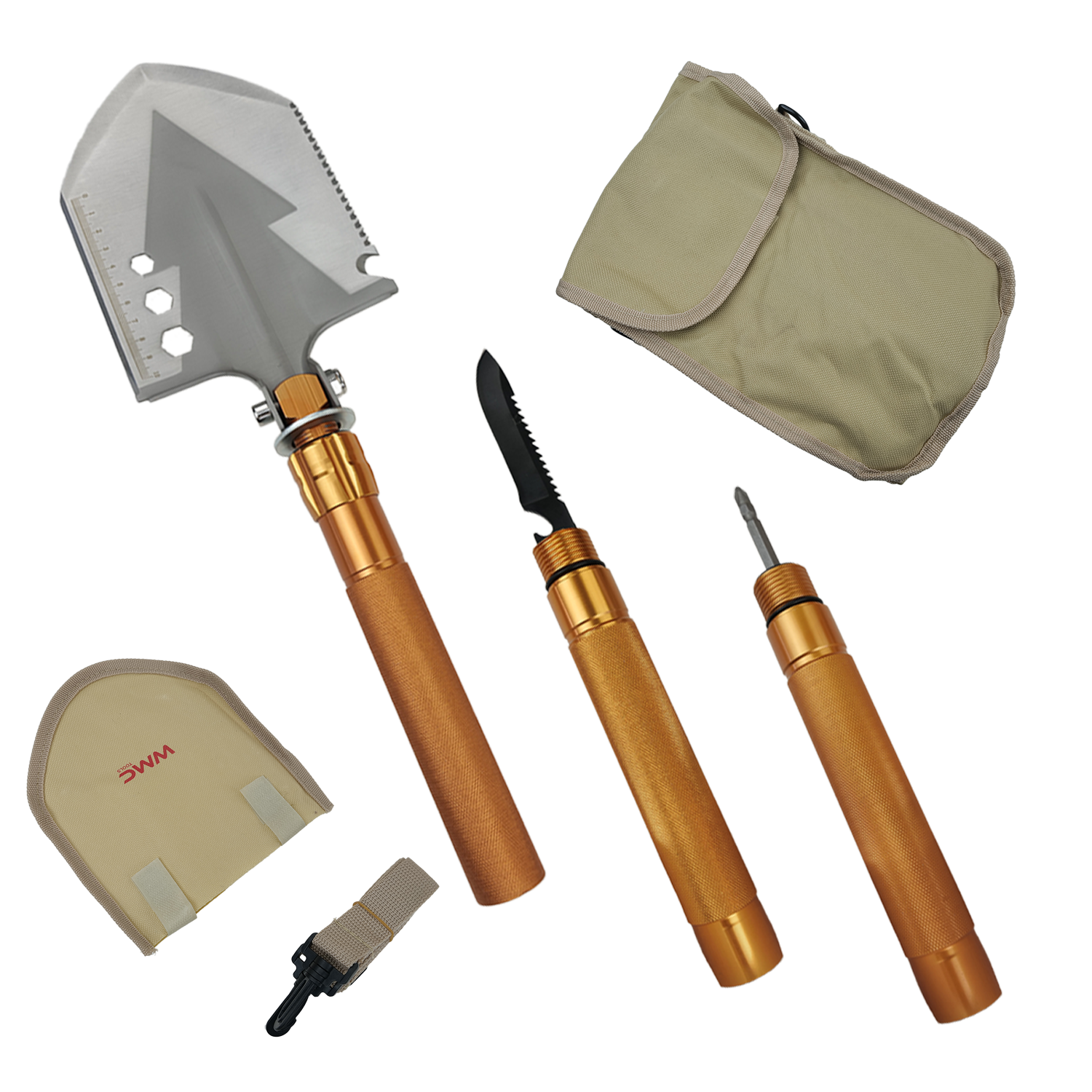 X Celokovová lopatka se skrytou čepelí "MORNING SUN" 7in1!