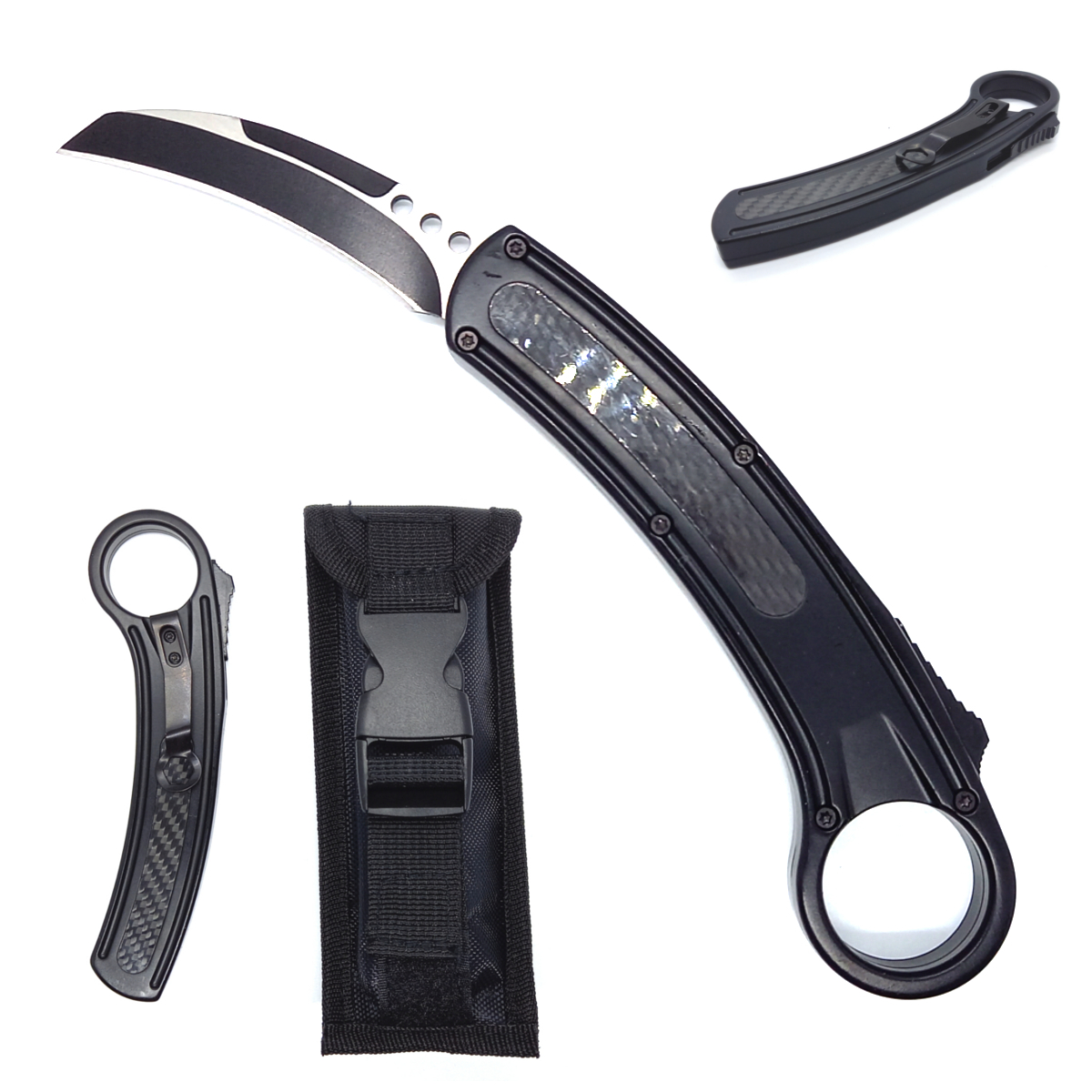 CHZ Lezecký vystřelovací nůž "HIDDEN STING" s kvalitním pouzdrem! Celokov!