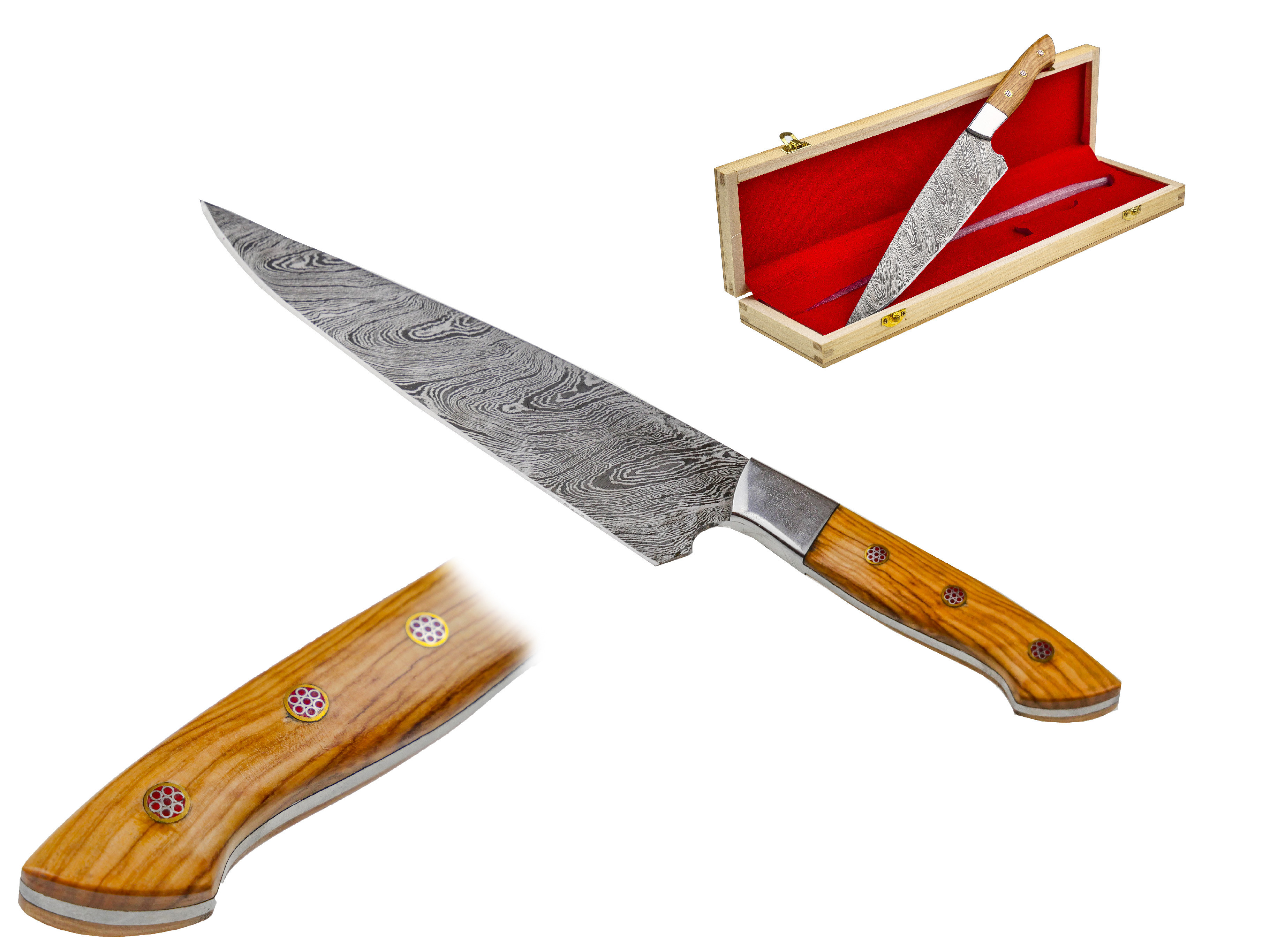 PAK Damaškový kuchyňský nůž "GORDON RAMSAY" s dřevěným boxem