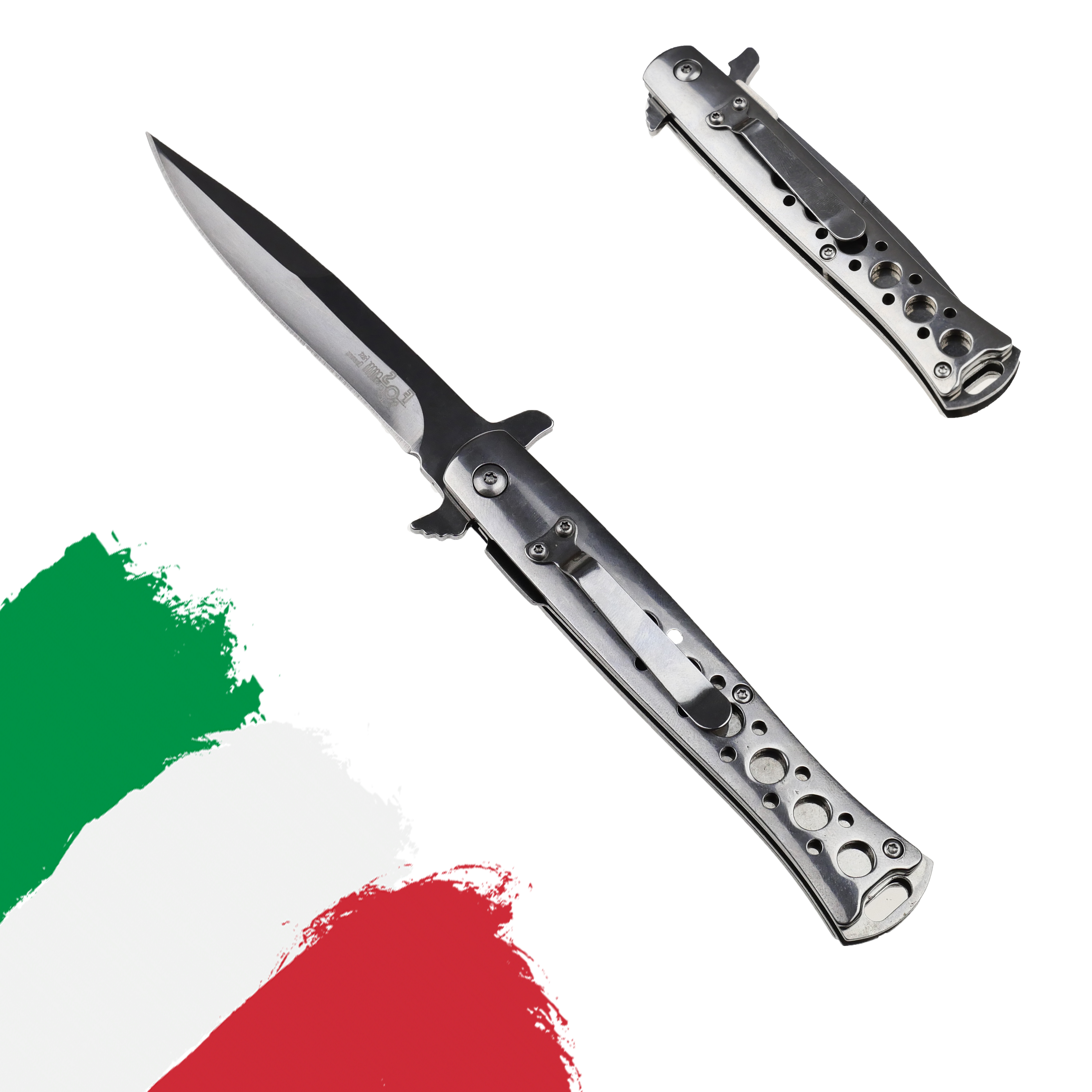 Levně Albainox Italský nůž stiletto "HITMAN" stříbrný