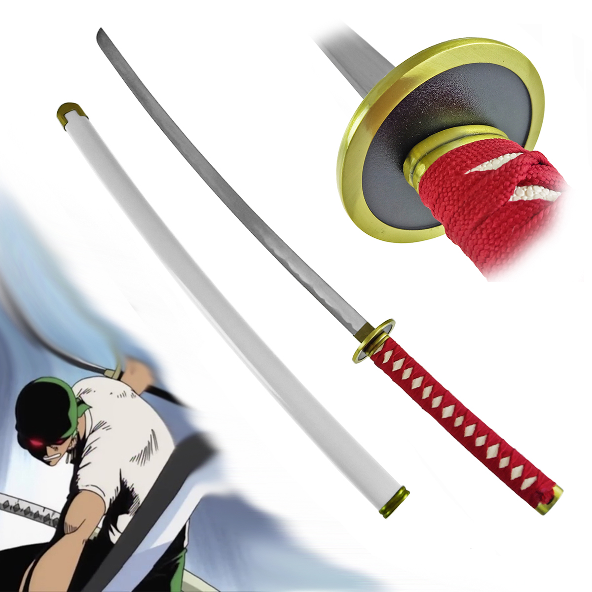 Levně CHZ Katana Roronoa Zora "WADO ICHIMONJI - RED" - One Piece