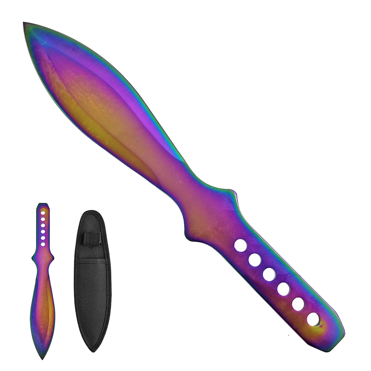 CHZ Velký vrhací nůž "THROWING GRANDMASTER" - duhový